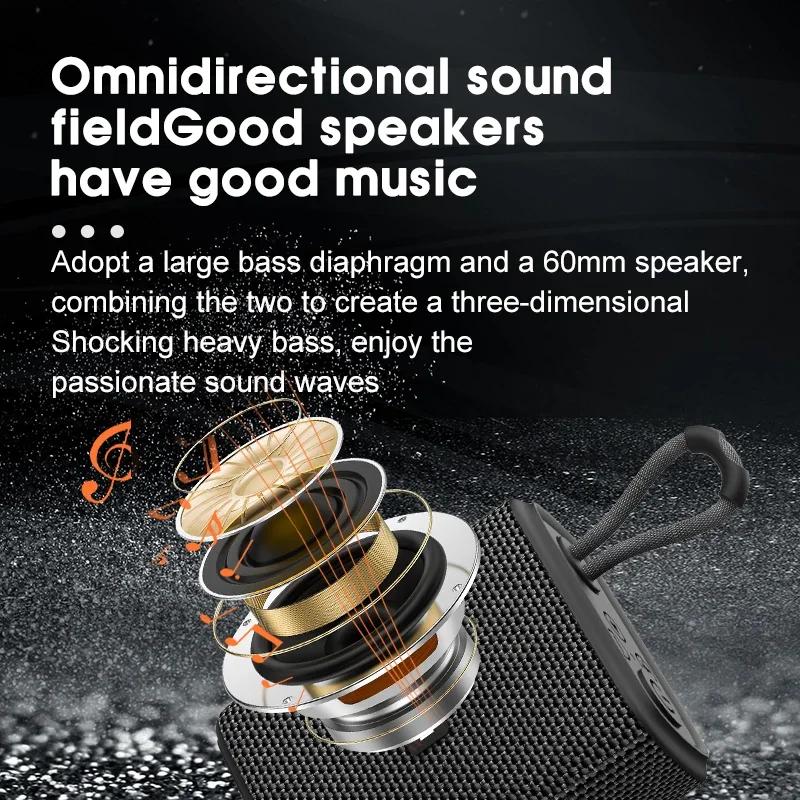 EBS-300 5W Mini Portable Bluetooth Speaker Fabric Mesh TF Card Music Box IPX6 Waterproof For Phone PC Taplet Palyer