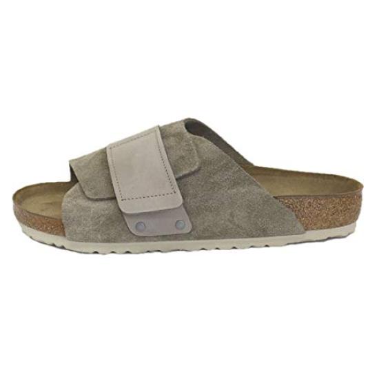1015572 Сандалии Kyoto Leather Regular 42 [BIRKENSTOCK] из нубука/замши, ширина, серо-коричневый, - прибл.. 27,0 см