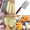 Нержавеющая сталь Картофельные Чипсы Слайсер Тесто Овощи Фрукты Морщинистый Волнистый Нож Слайсер Картофелерезка