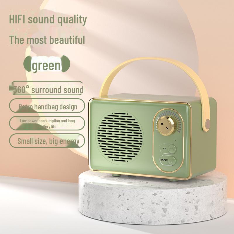 Ретро-динамик Bluetooth с портативным сабвуфером для использования на открытом воздухе – Мини-дизайн с USB и доступом к карте памяти, идеальный аудиоподарок для девушки