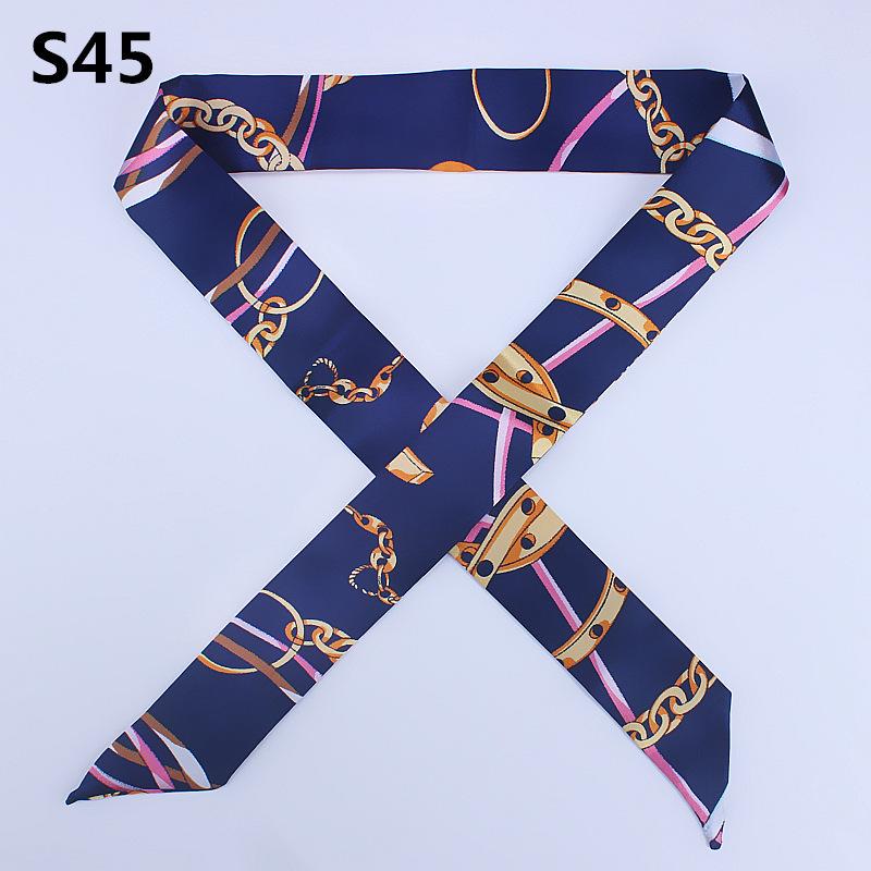 Tie up bag handle silk scarf narrow version handbag small ribbon bag accessories women's scarf decorative headband headscarf