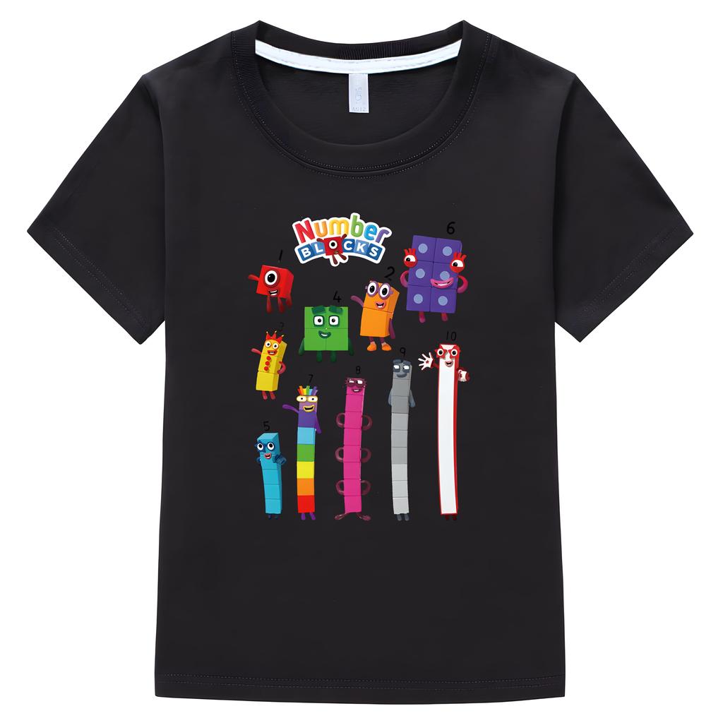 Развивающие мягкие цифровые блоки Цифровые блоки Детская футболка для отдыха Хлопковые футболки для мальчиков Топы с короткими рукавами для девочек y2k детская одежда футболка для детей