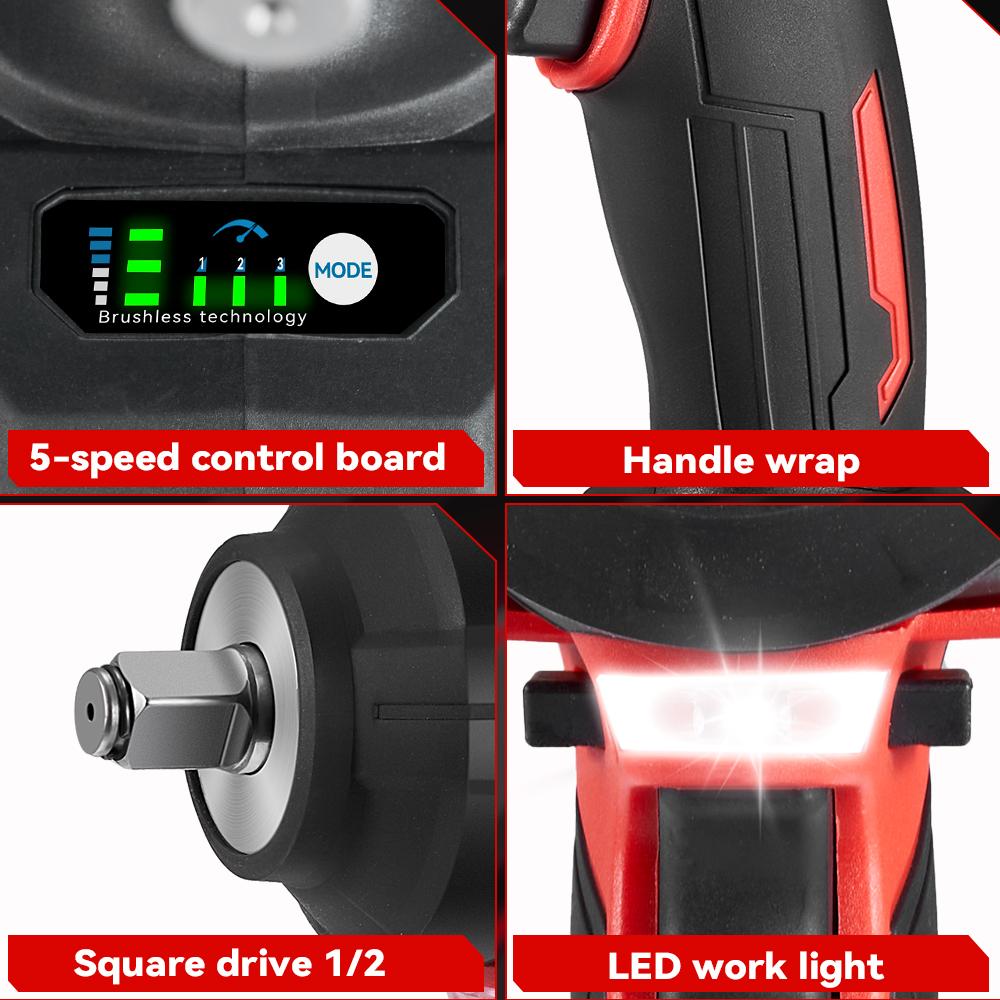 Бесщеточный 2800 Н.М электрический ударный гайковерт 2800 Вт 1/2 дюйма беспроводной динамометрический гайковерт отвертка электроинструмент для аккумулятора Makita 18 В