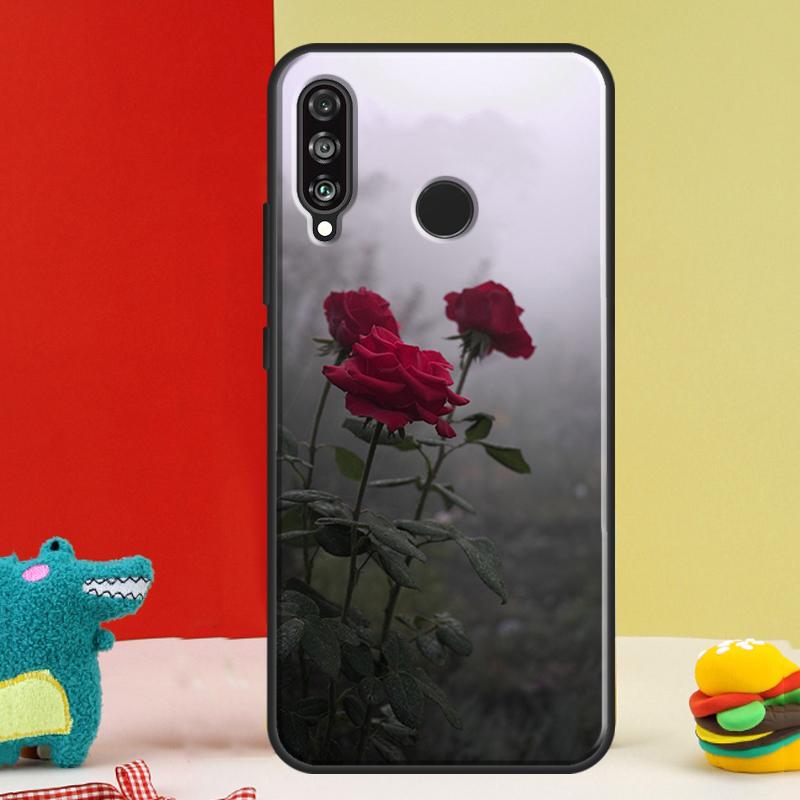 Red Rose Flower For Huawei Nova 12s 12i 11i 8i 9 10 SE Y91 Y90 Y60 Y70 Y72 Y61 P20 P40 P30 Lite P60 Pro Case