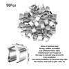 50pcs 0.9x0.6in/0.8x0.6in Gutter Hooks Stainless Steel Outdoor Light Clips  Seasonal Display