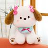 Cute puppy doll healing tie bow doll sleeping throw pillow bed plush toy birthday gift