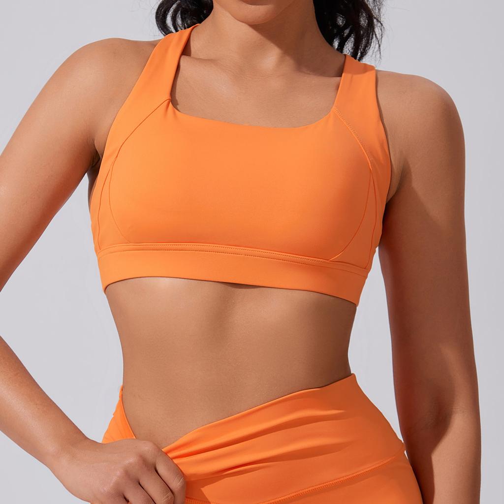 Women's High Impact Buttery Soft Sports Bra High Stretch Shockproof Racerback Yoga Tank Top Gym Running Fitness Athletic Underwear
