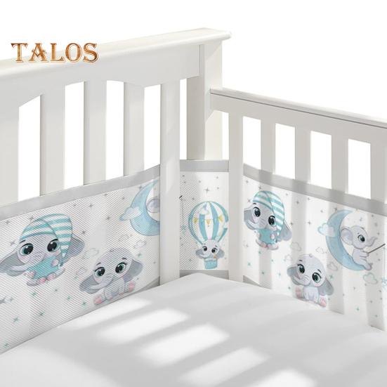 Дышащая сетчатая подкладка для кроватки с двухсторонними ремнями. Сетчатый барьер для безопасности детской кроватки. Простая установка. Защита конечностей. Бампер для кроватки.