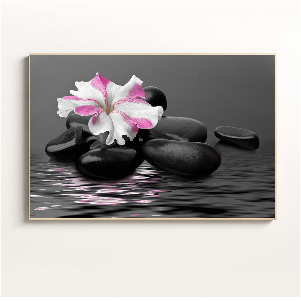 Настенное искусство, вода, спа, камни, дзен, холст, живопись, свечи, цветок орхидеи, постер, настенные панно для декора ванной комнаты, домашний декор, Cuadros