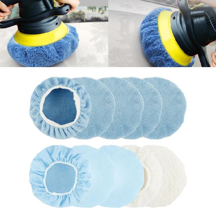 10Pcs Polishing Bonnet Buffer Pads Soft Microfiber For 9'' to 10'' Car Polisher