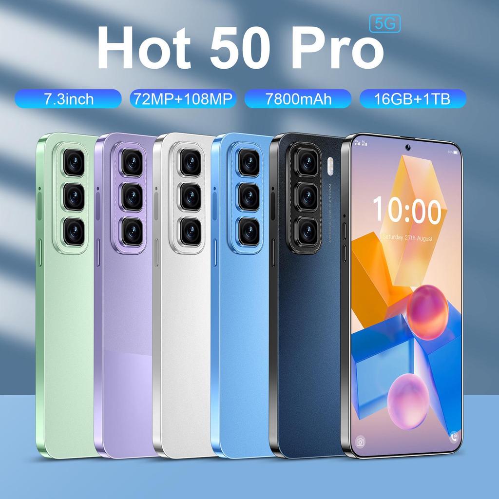 Представляем новый популярный мобильный телефон Hot 50 Pro: 16+1Т, Большой 7,3-дюймовый экран, Умное 5G-подключение.
