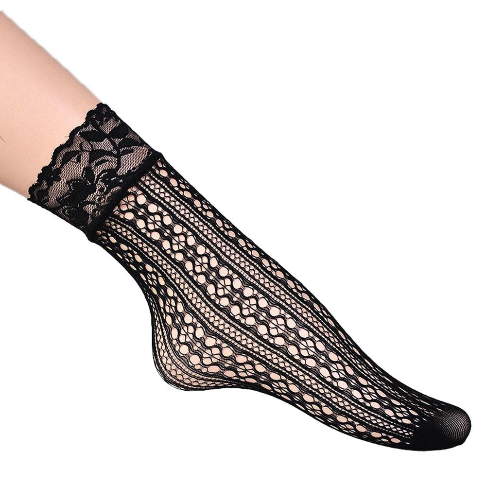 Женские сетчатые носки, сексуальные ажурные чулки в стиле Лолиты, нейлоновые женские короткие носки с цветочным узором, леопардовым принтом, забавные носки в консервативном стиле