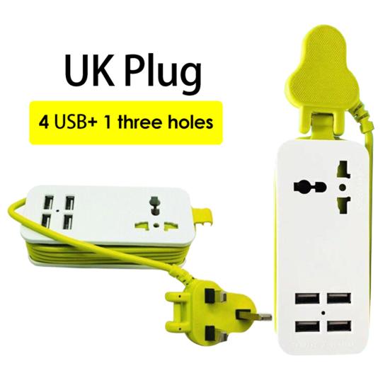 Удлинитель с 4 USB-портами для дома, путешествий по Великобритании, адаптер для телефона