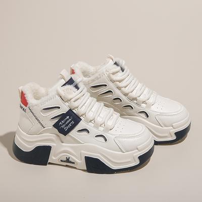 Женская обувь на платформе, зимняя, морозостойкая, нескользящая, повседневная обувь, модная, из бархата, теплая, женская обувь, увеличивающая рост