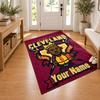 Cleveland Cavaliers Custom Name Personalized Rug Non‑Slip Doormat Floor Carpet Housewarming Birthday Gift for Family Friends