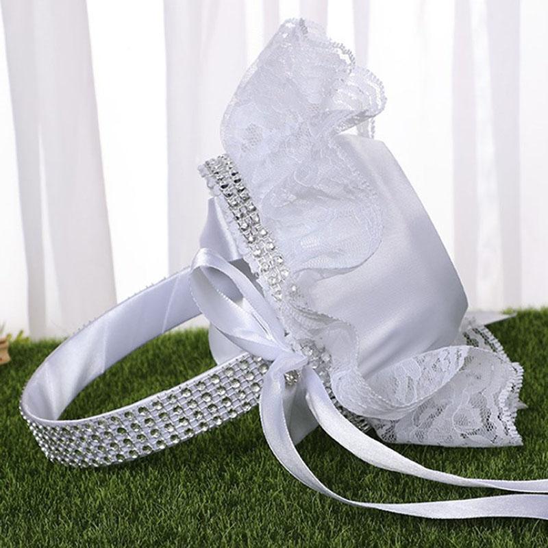 6 стилей, белый романтический бант, мешковина, свадебная церемония, вечеринка, корзина с розами