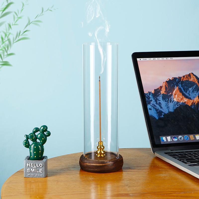 Современная подставка для благовоний, летающая курильница с защитой от пепла и съемным акриловым улавливателем пепла для домашнего декора, йоги, медитации