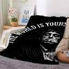 1pc THE WORLD IS YOURS Soft Warm Throw for Home, Office, Trave, All-Season Cozy Bedding Gift, Office Cozy Accessory 1205