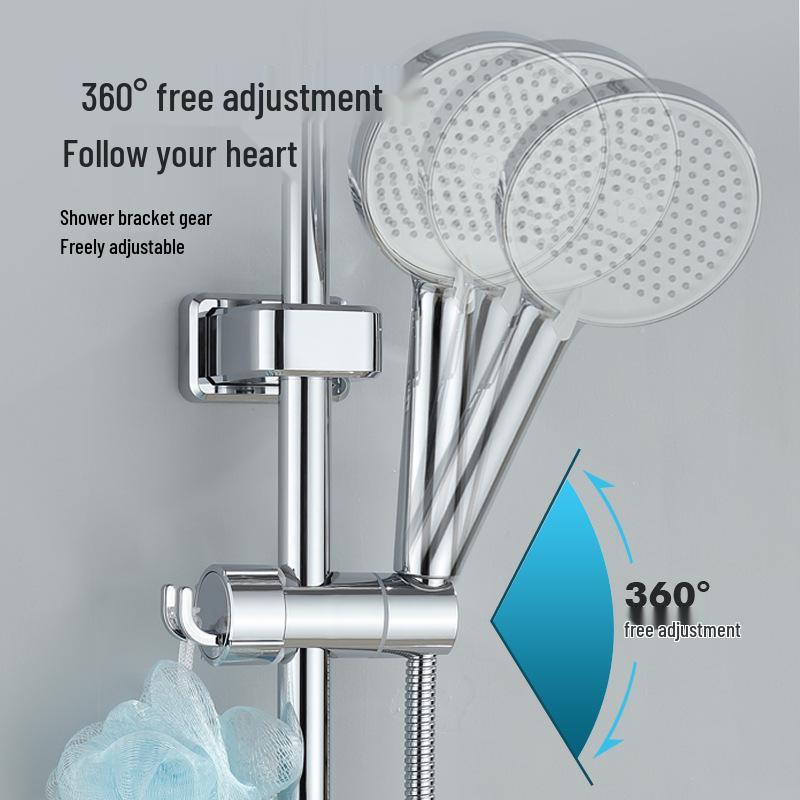 Трансграничный регулируемый душевой кронштейн без сверления со съемной штангой и универсальным основанием для лейки