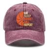 Кепка Snapback с принтом "Ешь, спи, баскетбол", регулируемая, с козырьком, ретро, стирка, для бейсбола, один размер подходит всем
