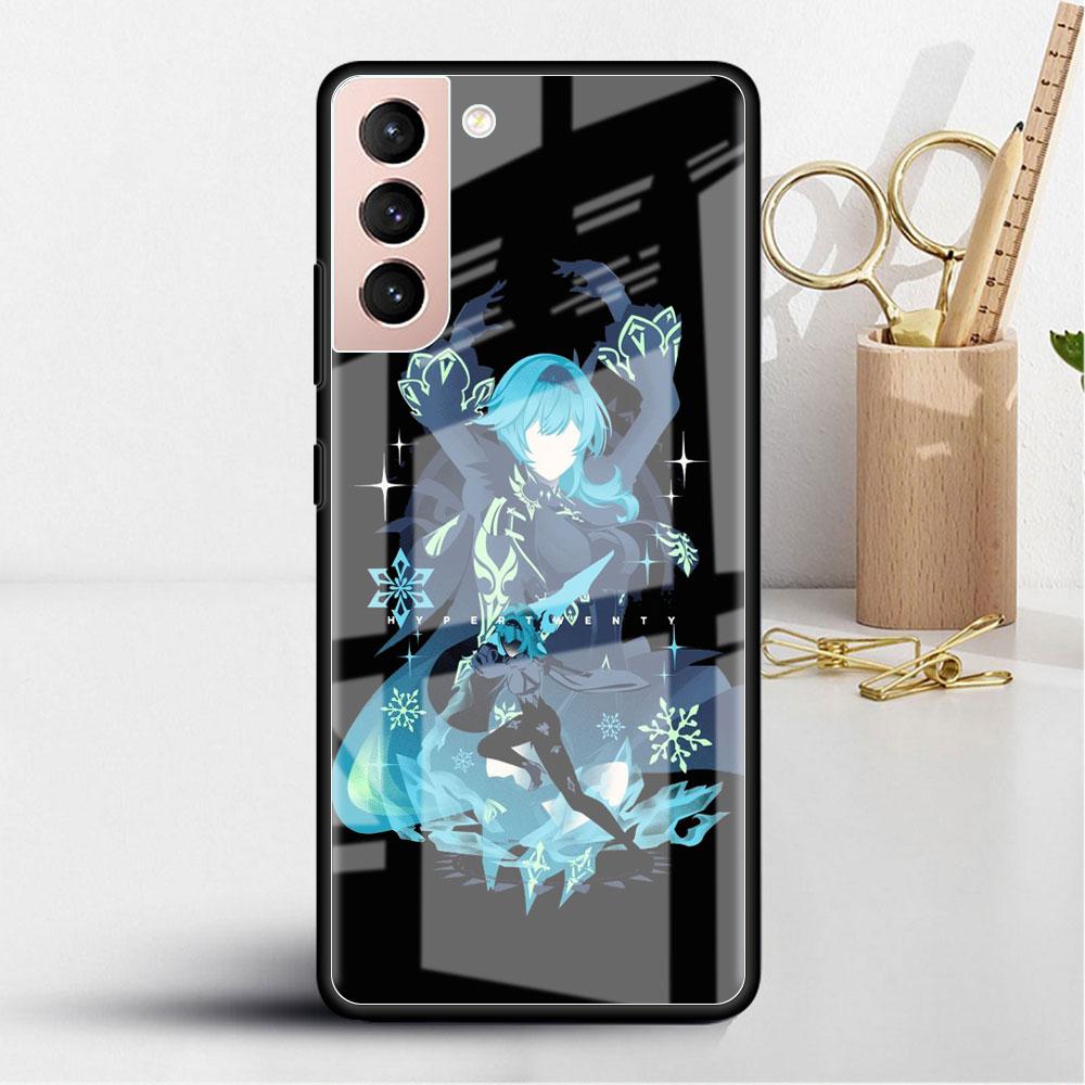 Стеклянный чехол для Samsung Galaxy S22 S20 FE S21 5G S10 S9 Plus Note 10 20 Lite закаленный чехол для телефона аниме Genshin Impact Cool