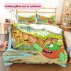 Mushroom Man  Pattern Bedding Quilt Set  Home Decoration  Gift (1 * duvet cover + 2 * pillowcase  without core)