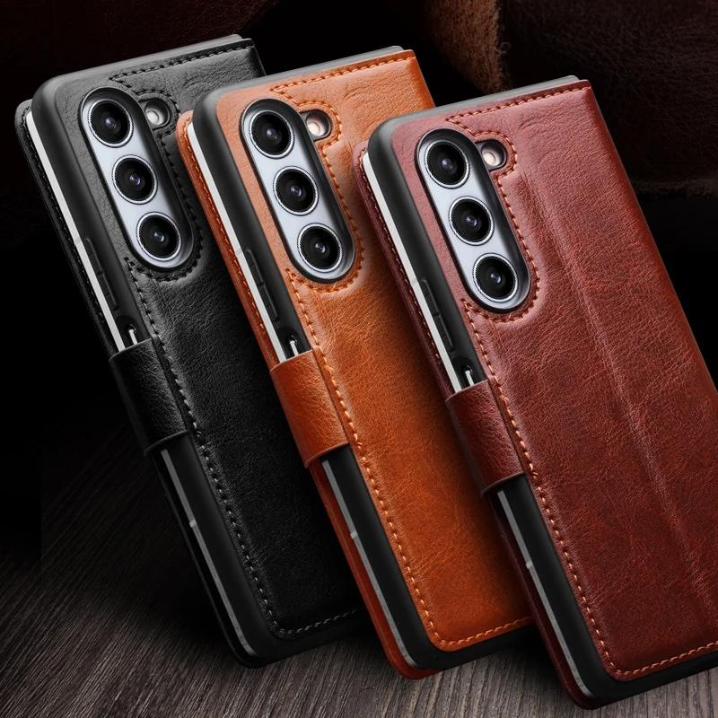 QIALINO Премиальный чехол из натуральной кожи для Samsung Galaxy Z Fold5 Чехол-кошелек с слотом для карт для Samsung Galaxy Z Fold 5 5G