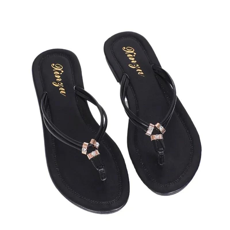 2024 Новые летние женские туфли, высококачественные тапочки, модные женские тапочки на плоской подошве, уличные пляжные туфли большого размера