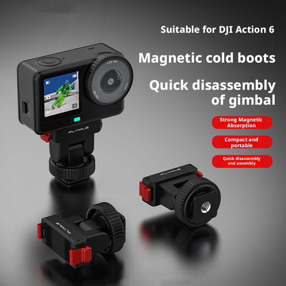 Магнитное быстросъемное основание для DJI OSMO ACTION 6/Osmo Nano 1/4 Винт Холодный башмак Расширительный кронштейн Аксессуары для камеры