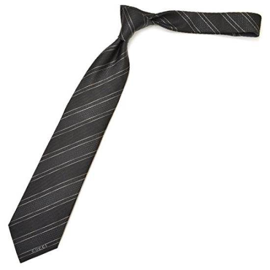 Gucci Галстук в полоску с логотипом 8см ширина egc17w001 4B002 (Размер Ширина) (499694 1000 Черный)