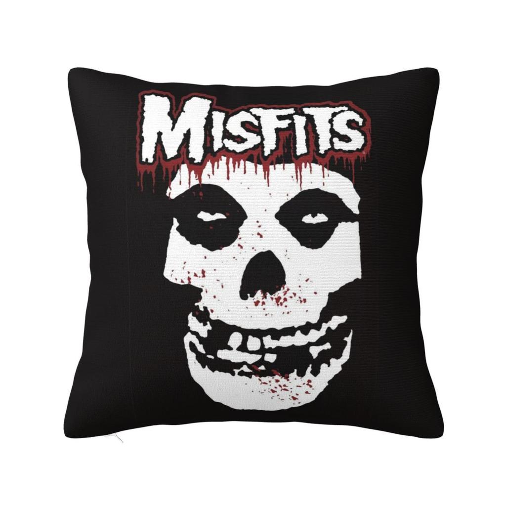 Misfits Skull Square Pillowcase Pillow Cover Polyester Cushion Decor Comfort Throw Pillow for Home Sofa