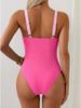 Женский Бикини Купальник Сексуальный Облегающий Стройнящий Плиссированный Цветной Блок Цельный Купальник