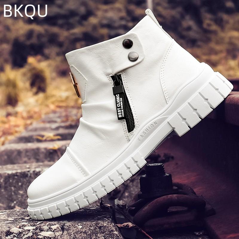 Трендовые мужские ботинки для инструментов в британском стиле с толстой подошвой и круглым носком, удобные модные, пригодные для носки, на открытом воздухе, повседневные, нескользящие, трендовые, большой размер