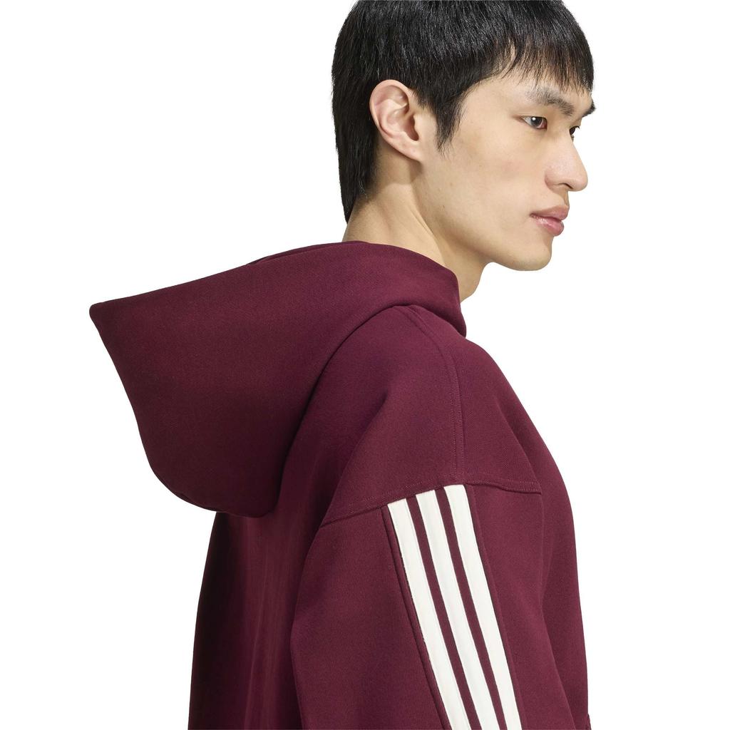 КОМПЛЕКТ Толстовка с капюшоном CT626 L [Adidas] С полной молнией и 3 полосками Мужская Бордовый/Кремовый (KW2397)
