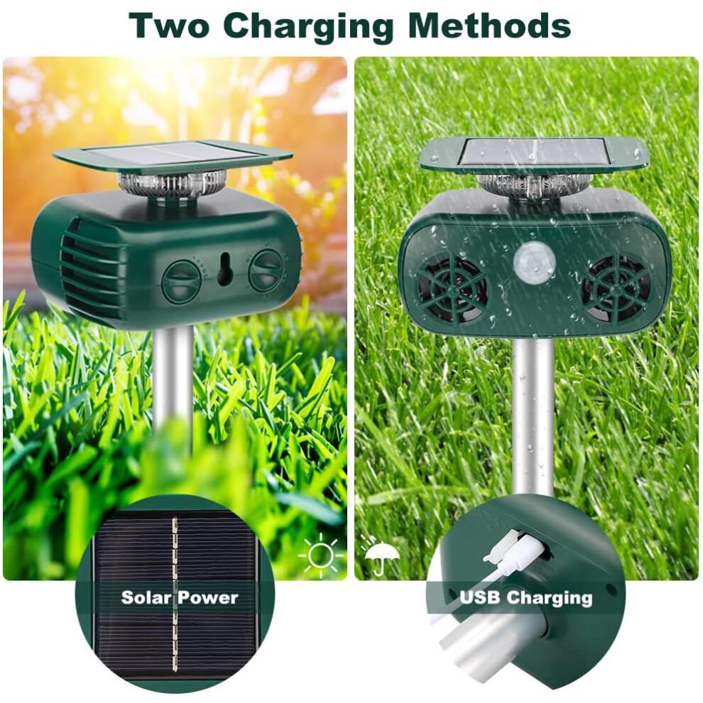 Solution de gestion des nuisibles extérieurs, répulsif ultrasonique solaire pour la sécurité du jardin, dispositif d'effarouchement étanche à
