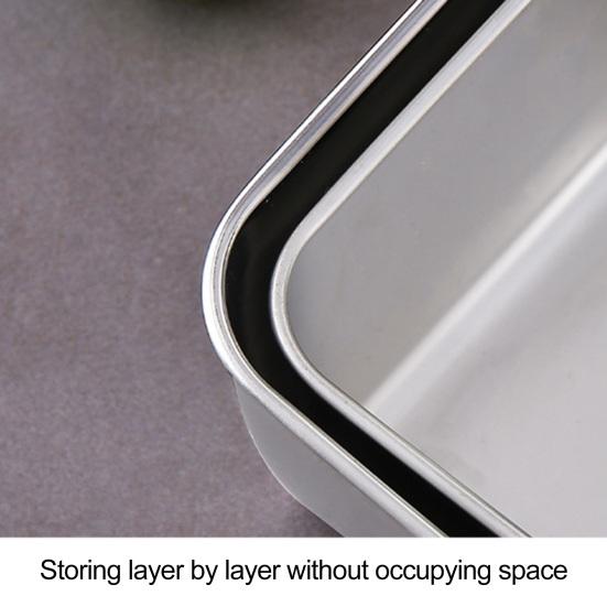 Гарнир для тушеного мяса с крышкой из нержавеющей стали, дизайн с изогнутыми краями, стабильное размещение, студенческая коробка для бенто, поднос для обеда, герметичная коробка для овощей