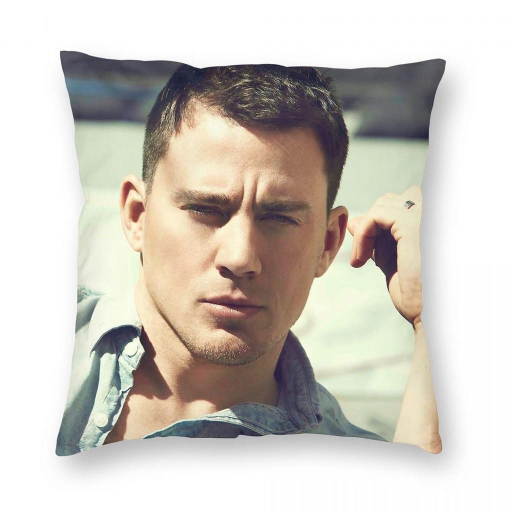 Channing Tatum Actor Square Pillowcase Polyester Linen Velvet Creative Zip Decorative Pillow Case Sofa Cushion Case