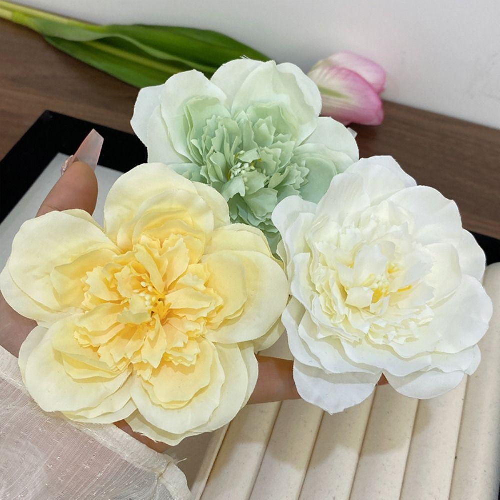 Корейские 9см Головки Пионов Искусственные Цветок для DIY Заколки для Волос Шелковые Аксессуары для Волос Свадьба Домашний Декор
