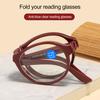Foldable Reading Glasses with Storage Box Anti-blue Light Presbyopia Glasses for The Elderly Reading Glasses Eye Protection Clear Bluelight Spectacles