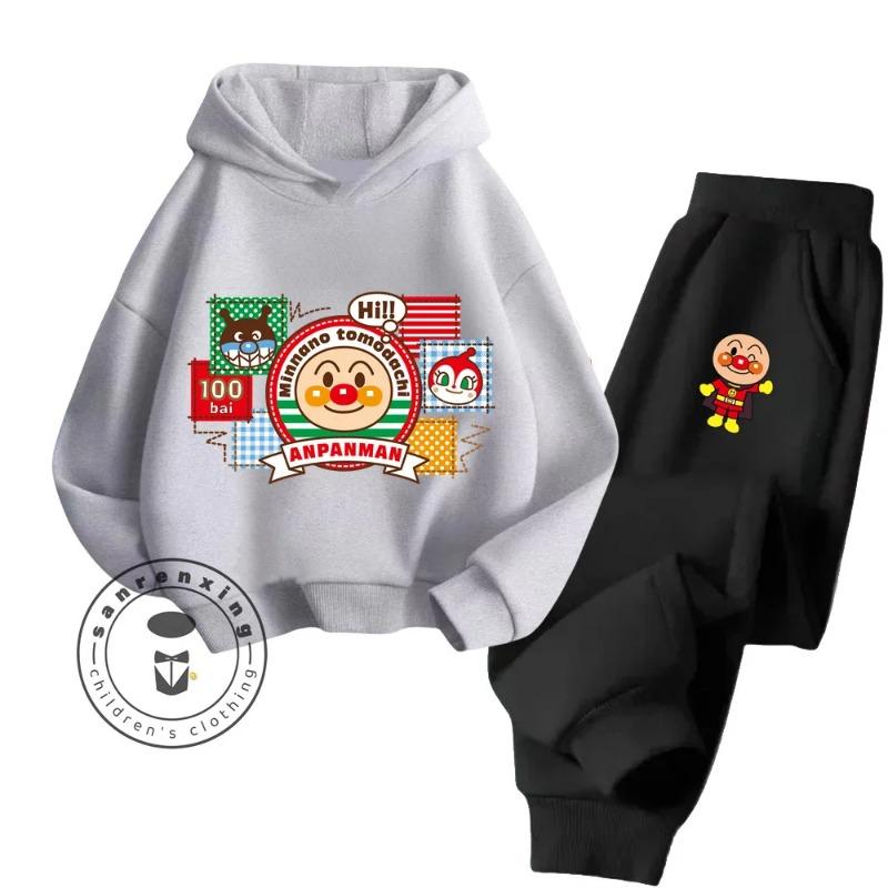Милый детский комплект с капюшоном в стиле кавайного мультфильма Anpanman, вдохновленный японским стилем, с изображением любимого персонажа мультфильма 2024 года