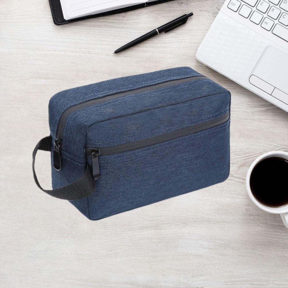 Simple Fashion Waterproof Travel Storage Bag Oxford Handle Men Wash Bag Zippered Mini Pouch Women Makeup Bag for Home