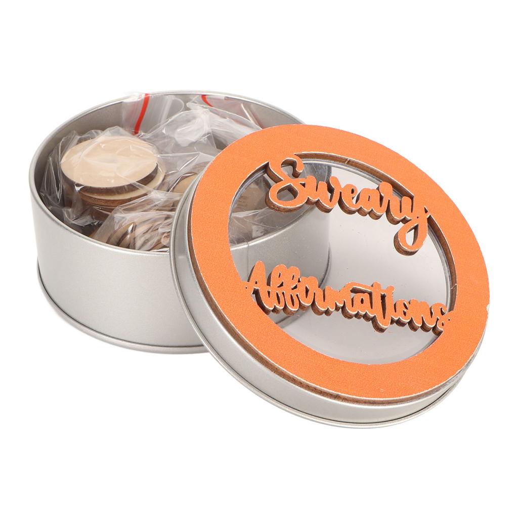 22pcs Mini Sweary Affirmation Discs Humorous Regulate Emotions Wooden Positive Affirmation Chips