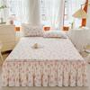 Небольшое цветочное покрывало в пасторальном стиле, белое кружевное хлопковое покрывало на кровать, комплект из трех предметов, домашний толстый стеганый противоскользящий чехол на кровать