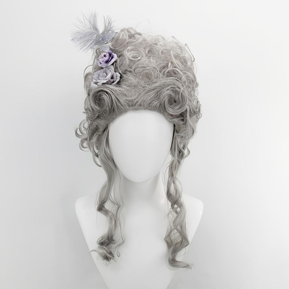 Queen Style Pink Grand Curly Cosplay Wig 18th Century Colonial Lady Wig for Easy Styling