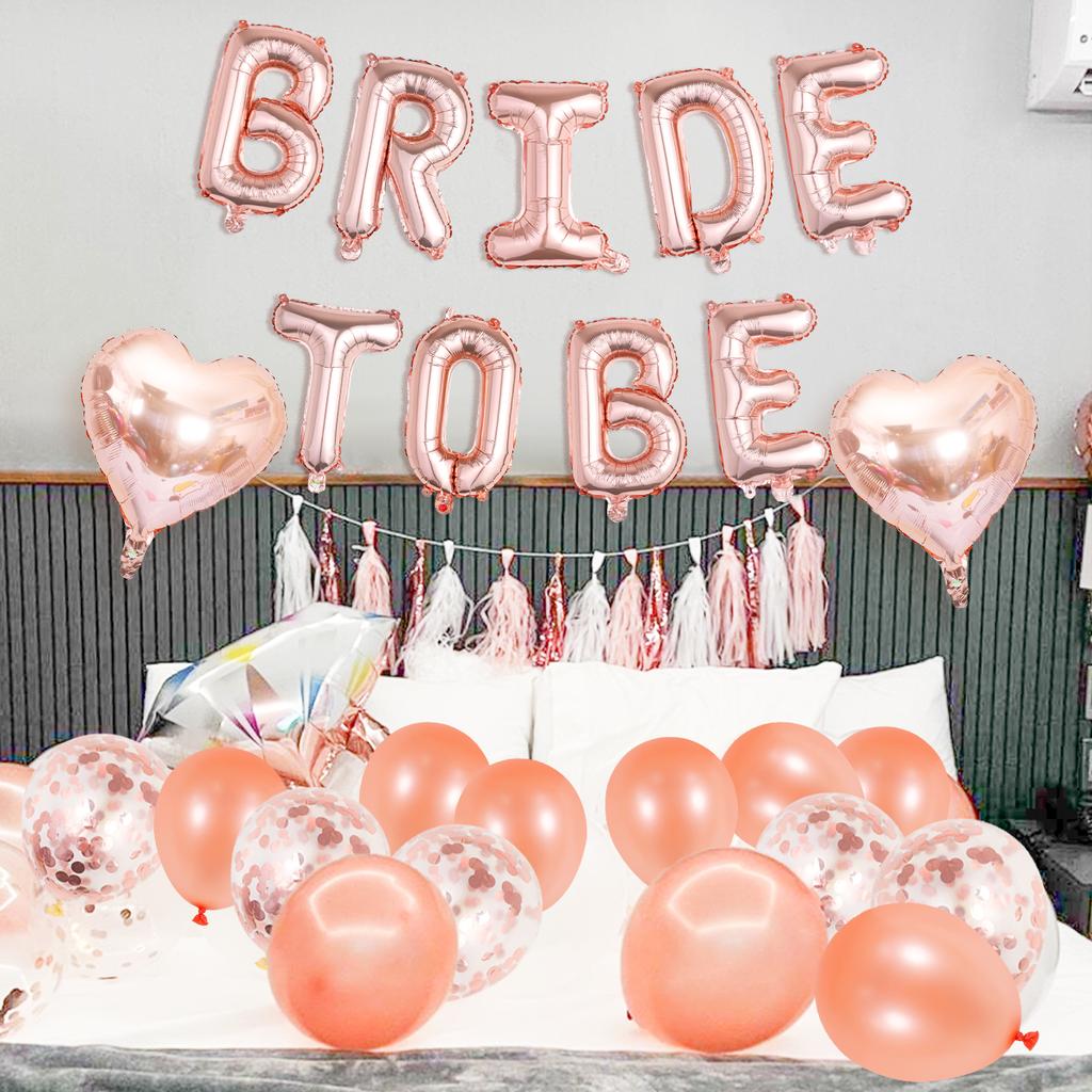 37 шт. Баннер «Будь невестой» из розового золота, кольцо с шампанским, воздушные шары для свадебного душа, девичник