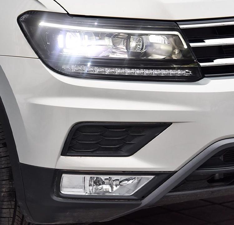 Комплект фар для VW Tiguan L 2017-2021: Премиальная светодиодная линза, Дневные ходовые огни и Последовательные указатели поворота