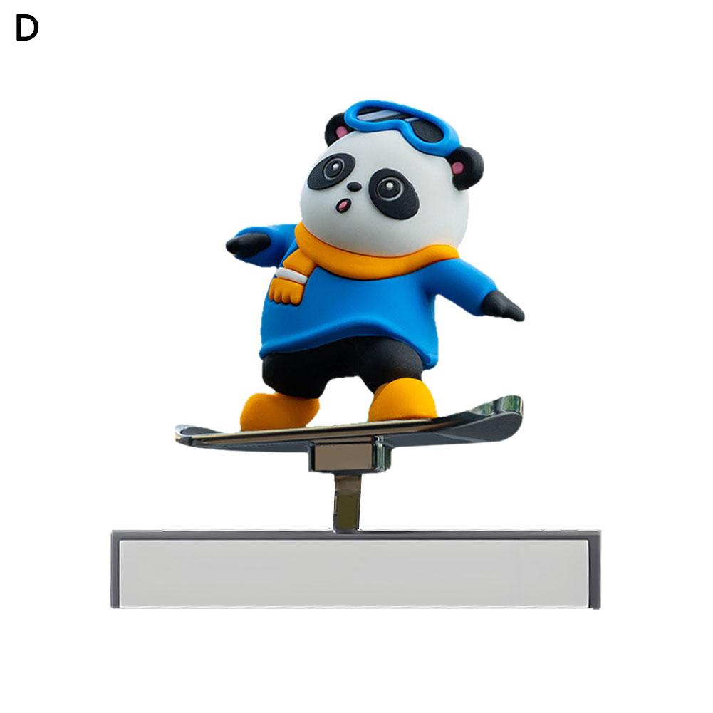 Car Skateboard Bear Cartoon Car Ornaments Movable Center Console Ornaments Accessories Car Decoration Y5c5
