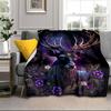 Deer With Floral Crown Blanket Flannel Blanket Throw Blanket Sofa Cover Blanket Soft Premium Blanket Picnic Blanket Tv Blanket Gifts