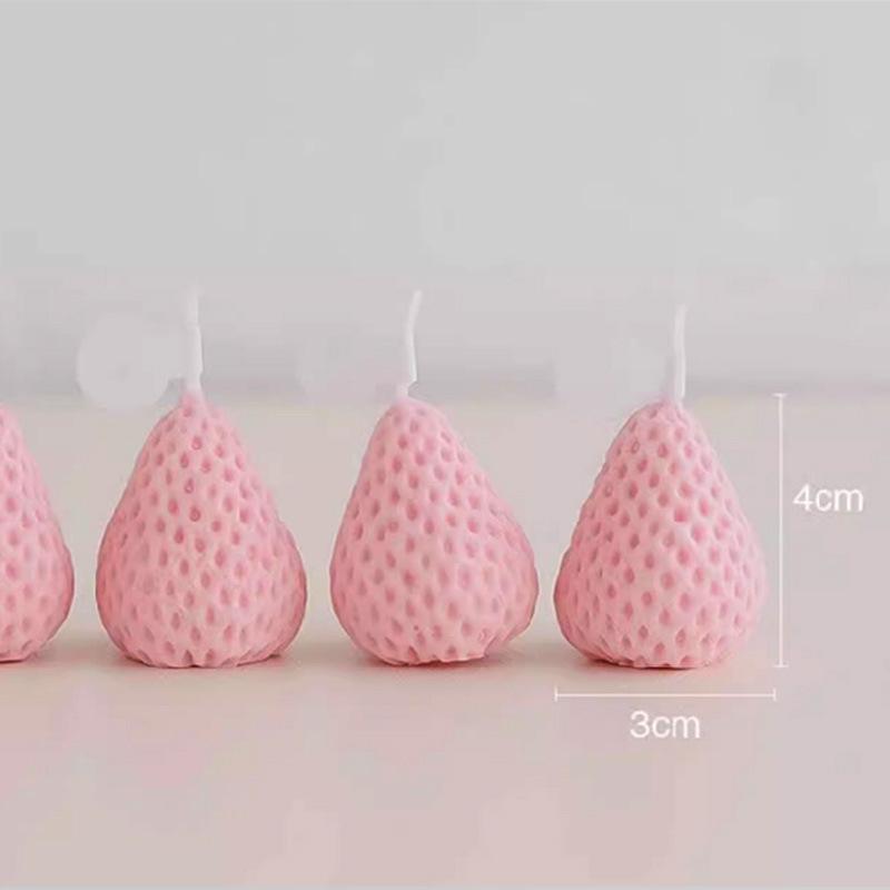 Свеча ручной работы из соевого воска с ароматом клубники - Милый и креативный подарок на день рождения