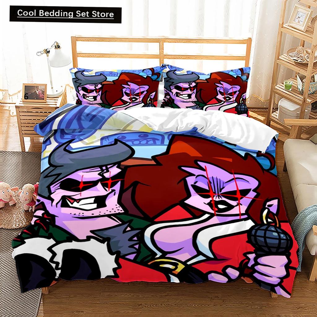 3D Friday Night Funkin Bedding Set Single Twin Full Queen King Size Friday Night Funkin Bed Set Children Kid Bedroom Duvet Cover